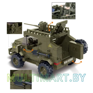 Конструктор Sluban M38-B0299 Армейский джип (221 деталь) картинка 3